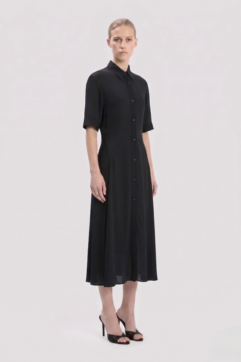 Panelled Midi Dress In Black 3