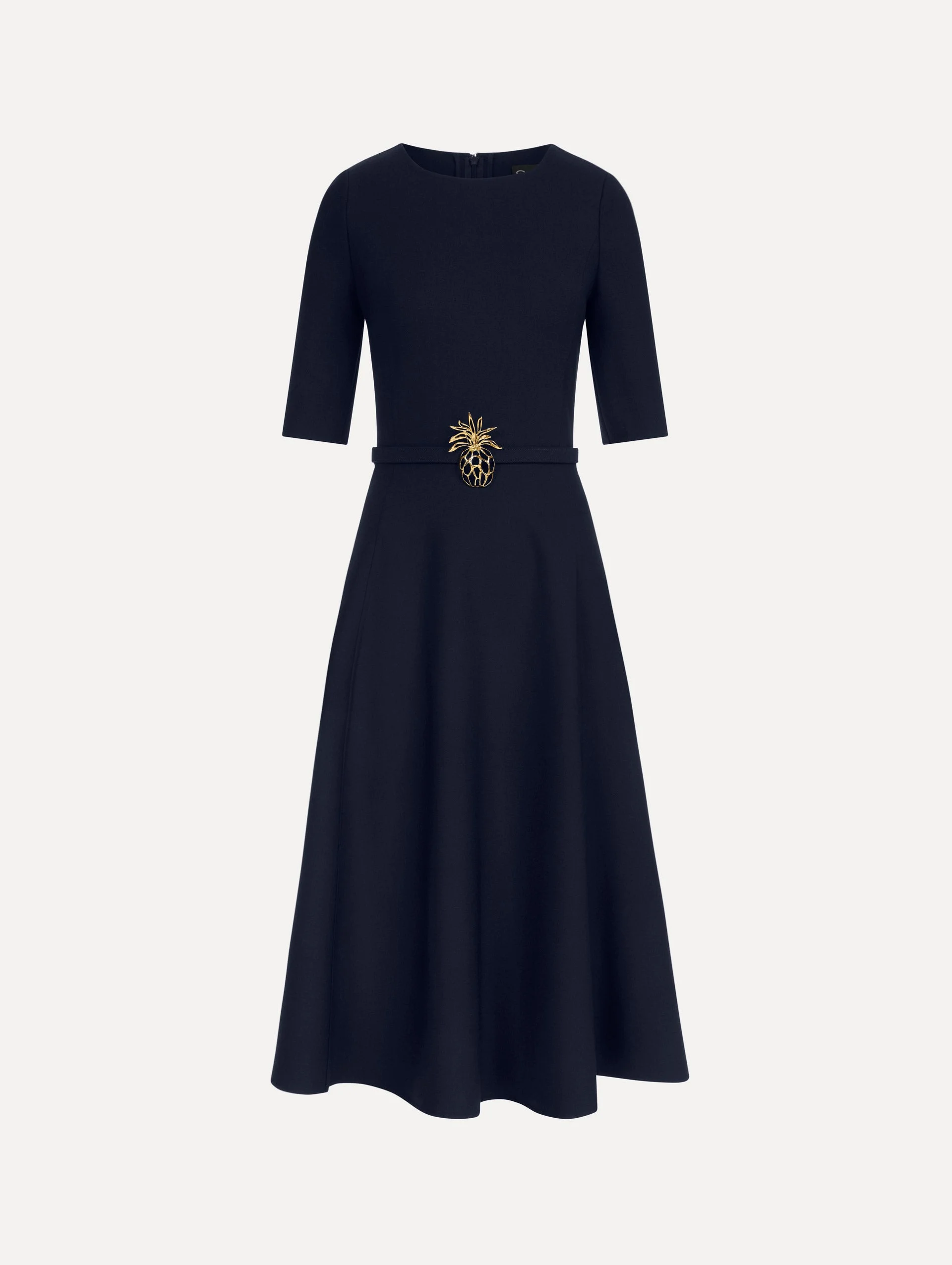 PINEAPPLE BELT WOOL DRESS - 1