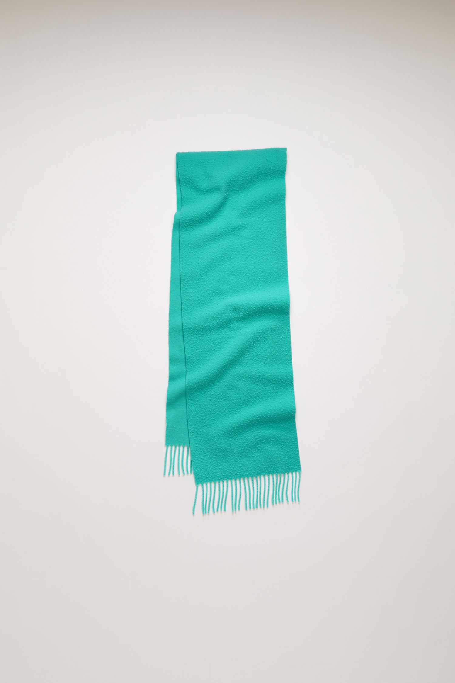 Pilled wool scarf turquoise blue - 2