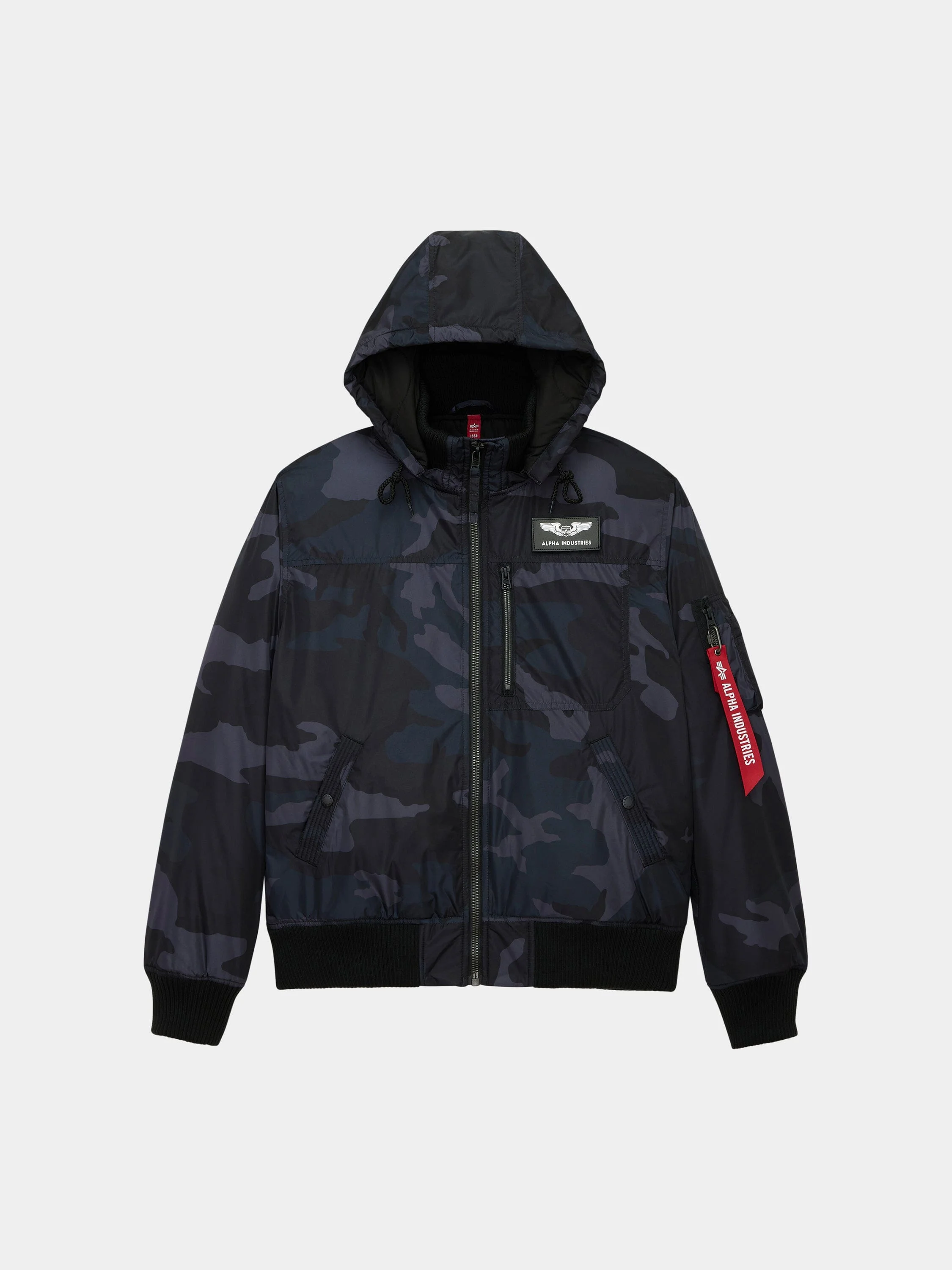 MA-1 HOODED RIB BOMBER JACKET - 1