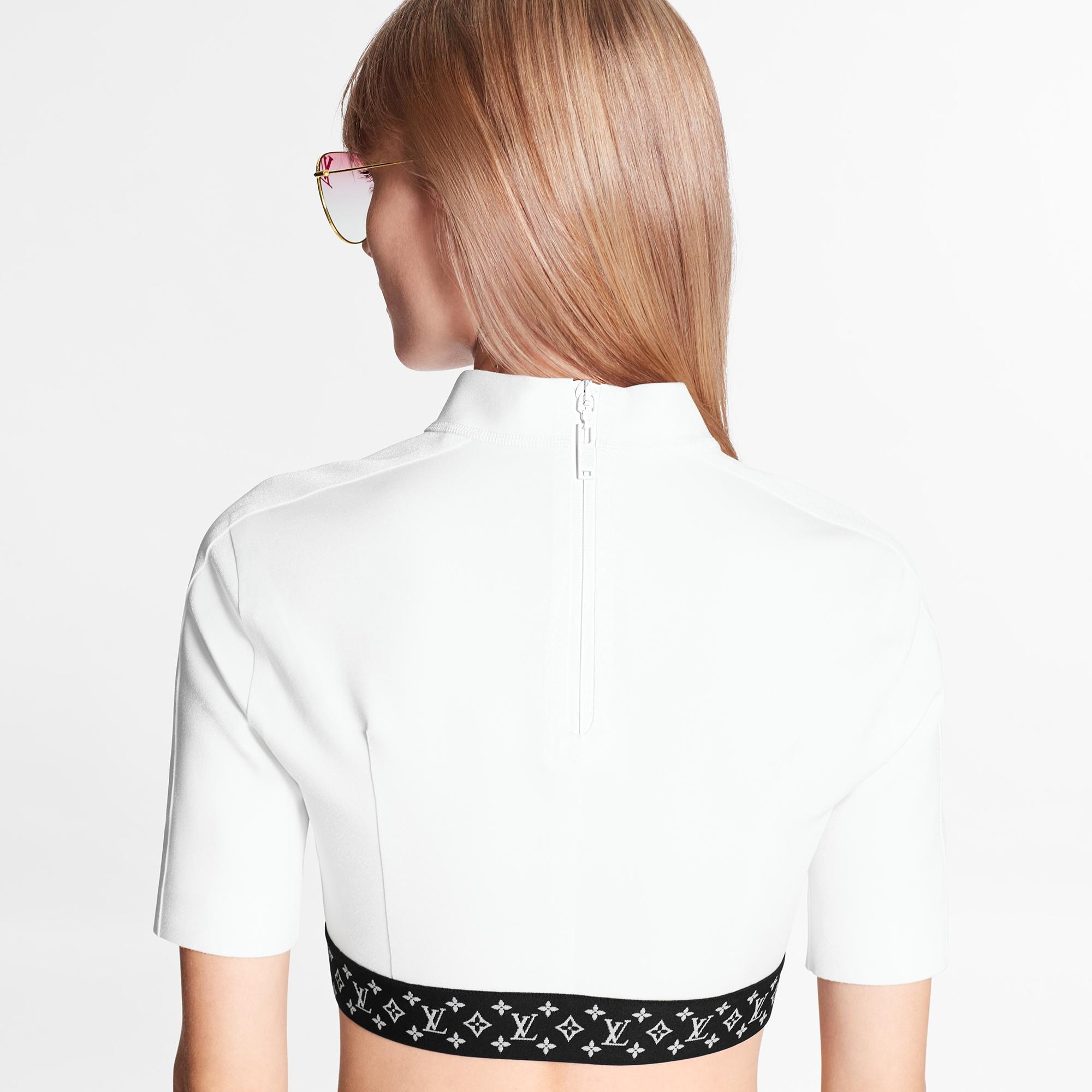 Monogram Waistband Sporty Crop Top  - 5