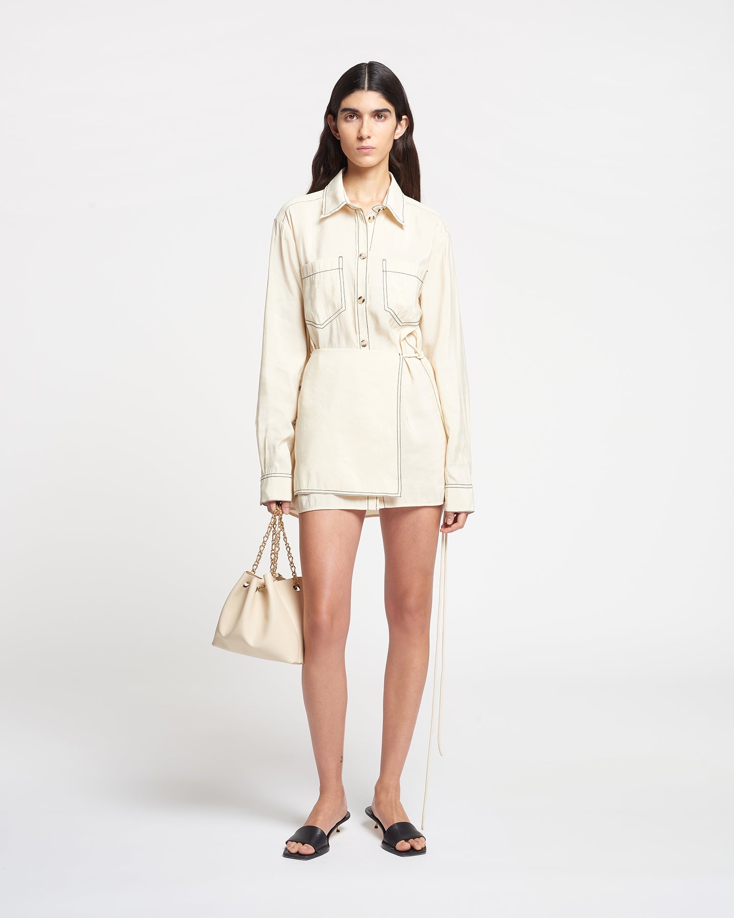 Glass Poplin Shirt Dress - 3