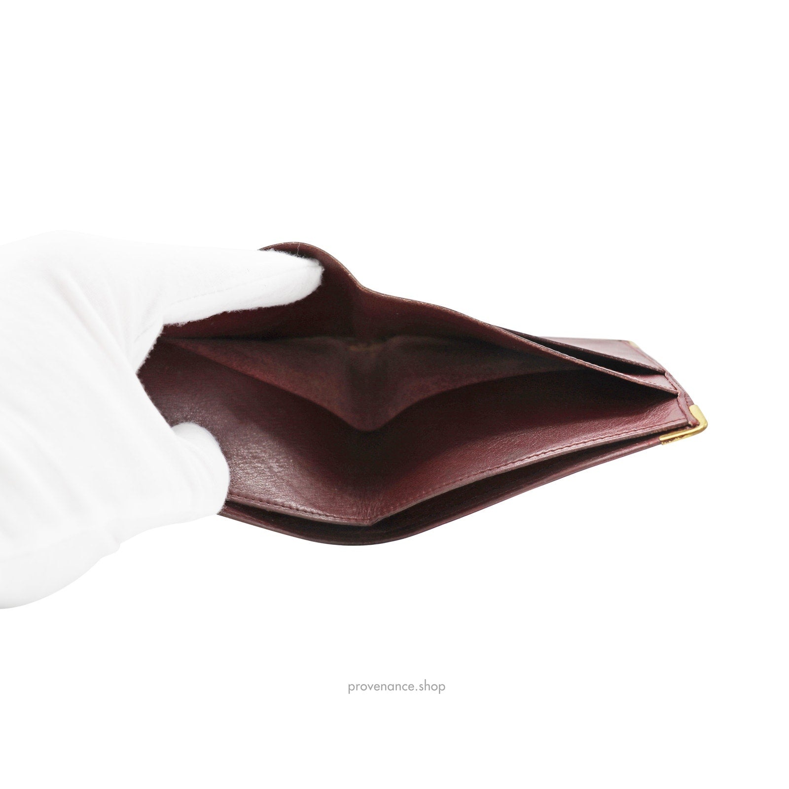 Cartier Bifold Wallet - Burgundy Calfskin Leather - 7