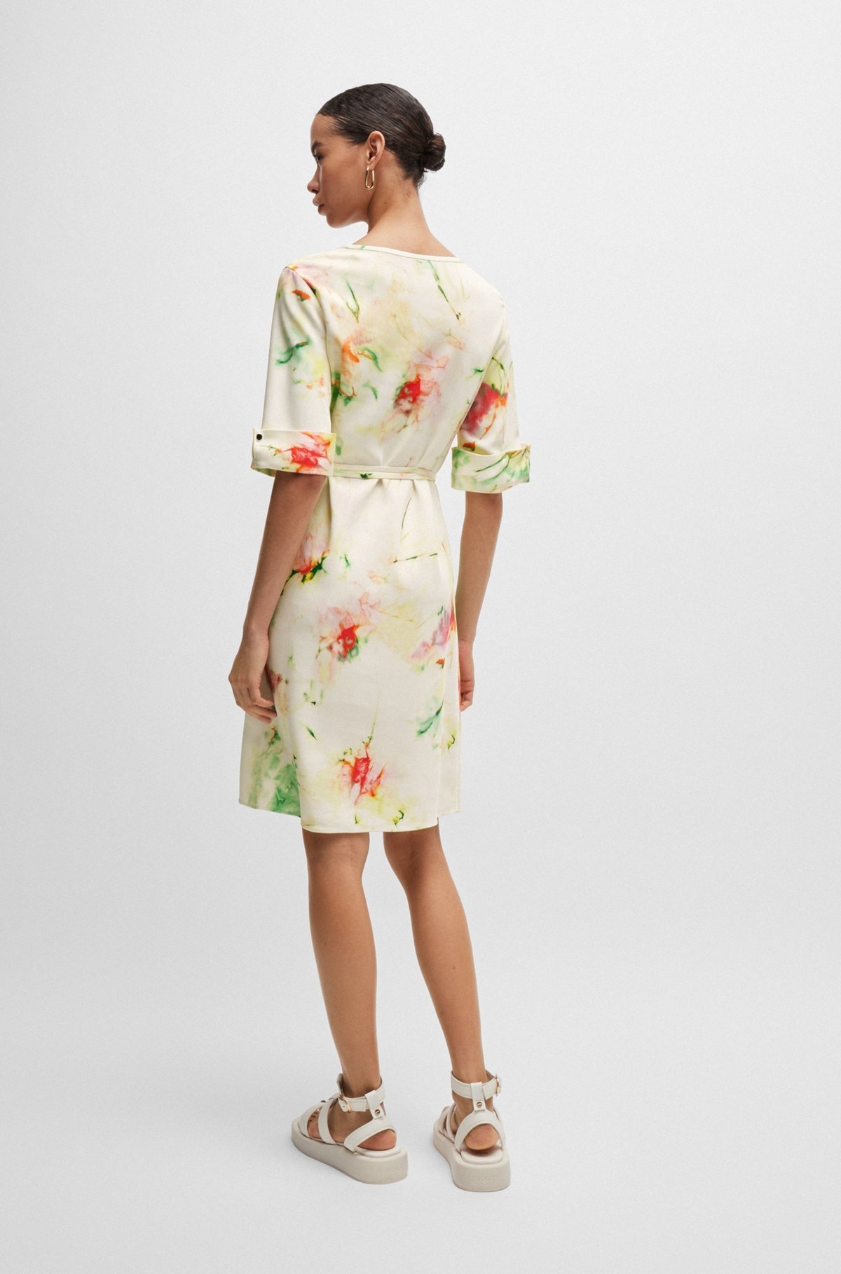 STRETCH-MATERIAL DRESS WITH HARDWARE TRIMS - 4