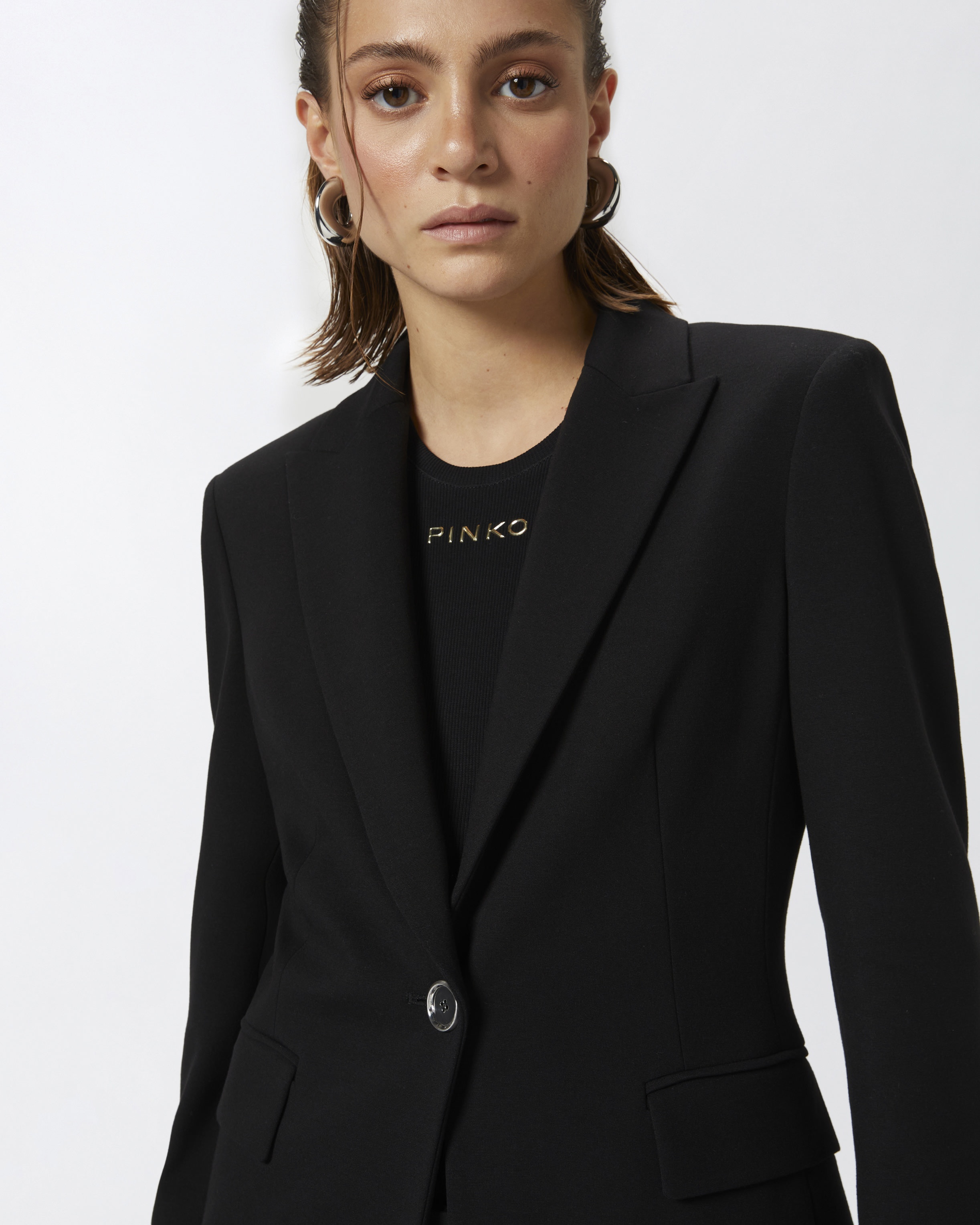 SINGLE-BREASTED TECHNICAL FABRIC BLAZER - 5