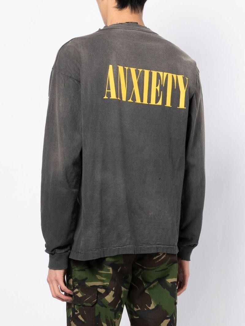 money-print long-sleeved T-shirt - 4