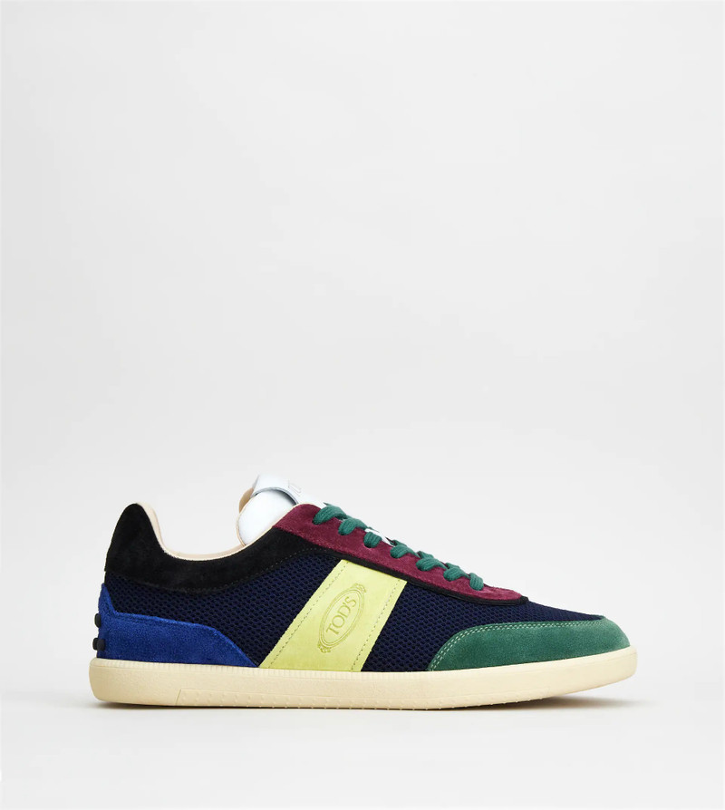 TOD의 TABS SNEAKERS IN SUEDE AND TECHNICAL FABRIC - BLUE, 황색, 녹색 - 1