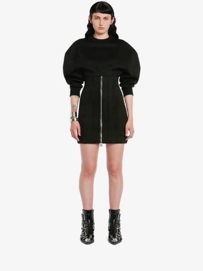 Alexander McQueen Women's Cocoon Sleeve Mini Dress in Black outlook