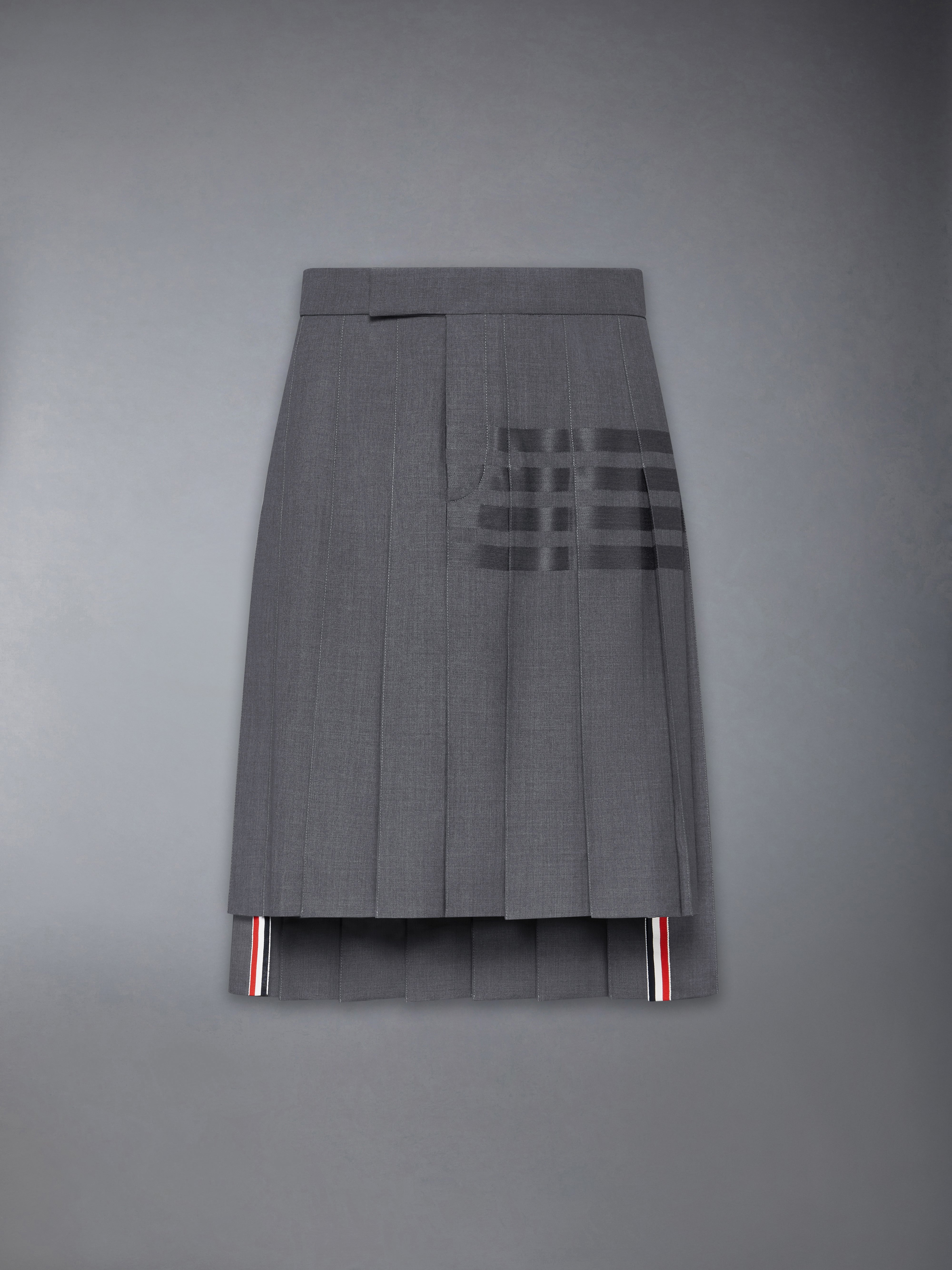 PLAIN WEAVE 4-BAR CLASSIC BACKSTRAP PLEATED SKIRT - 8