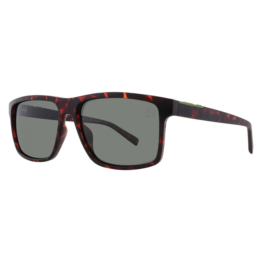 Timberland Polarized Green Rectangular Men's Sunglasses TB00006 52R 58 - 2