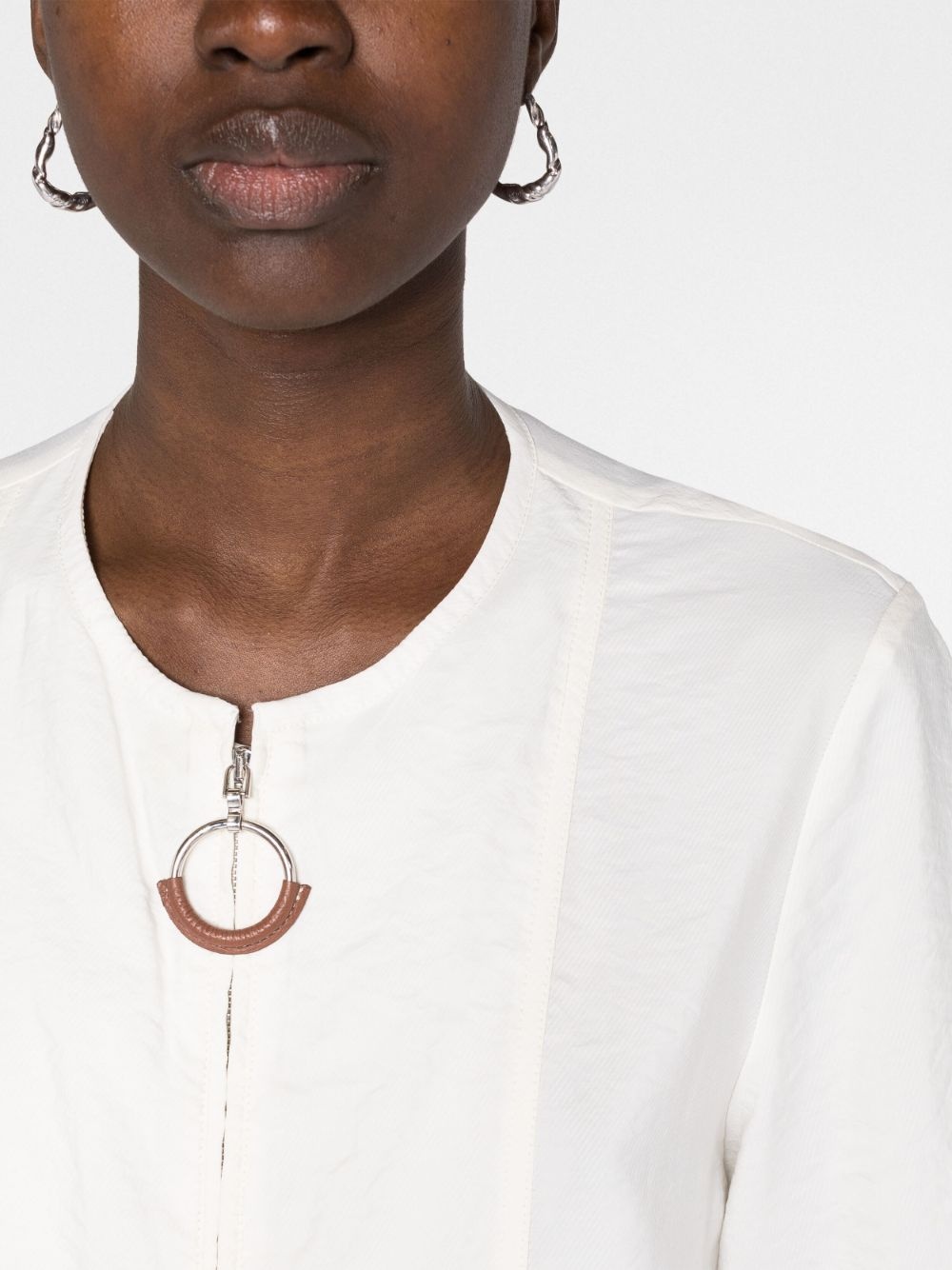 short-sleeve zip-fastening dress - 3