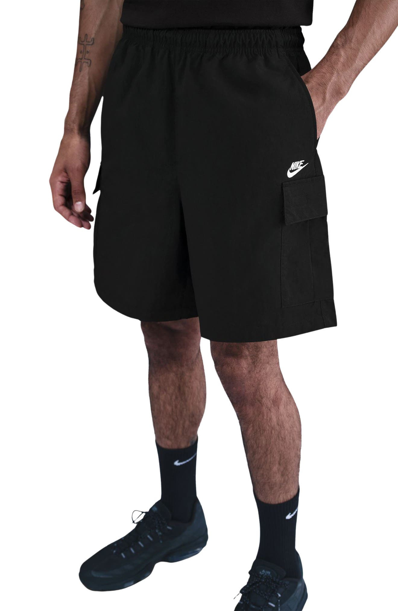 Nike Club Utility Shorts in Black/White at Nordstrom - 3