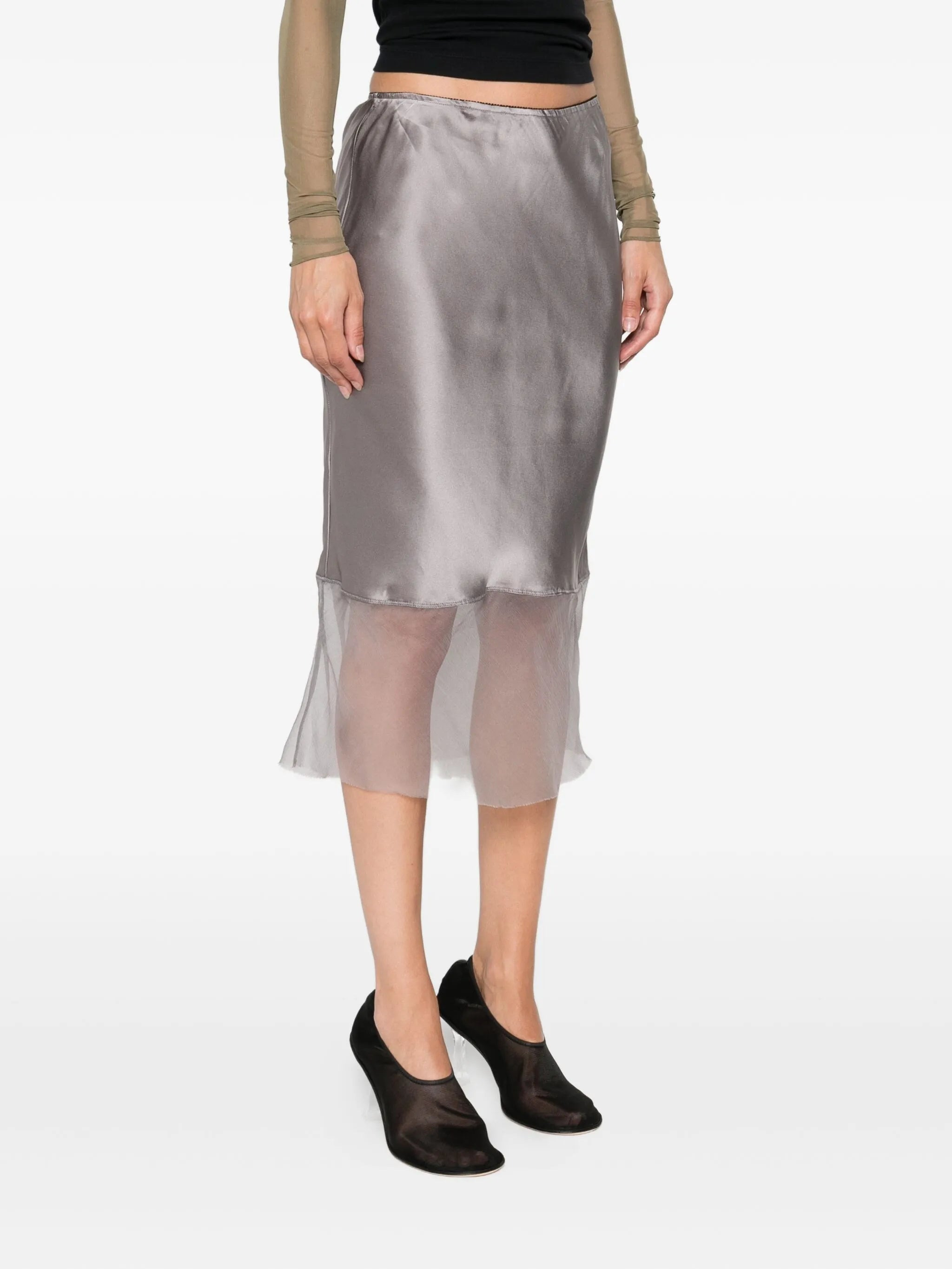 The Garment Catania Silk-panelled Slip Skirt - 4