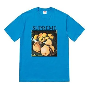 대 FW18 아직도 생활 티 밝은 파란색 인쇄 짧은 소매 Unisex SUP-FW18-023 - 1