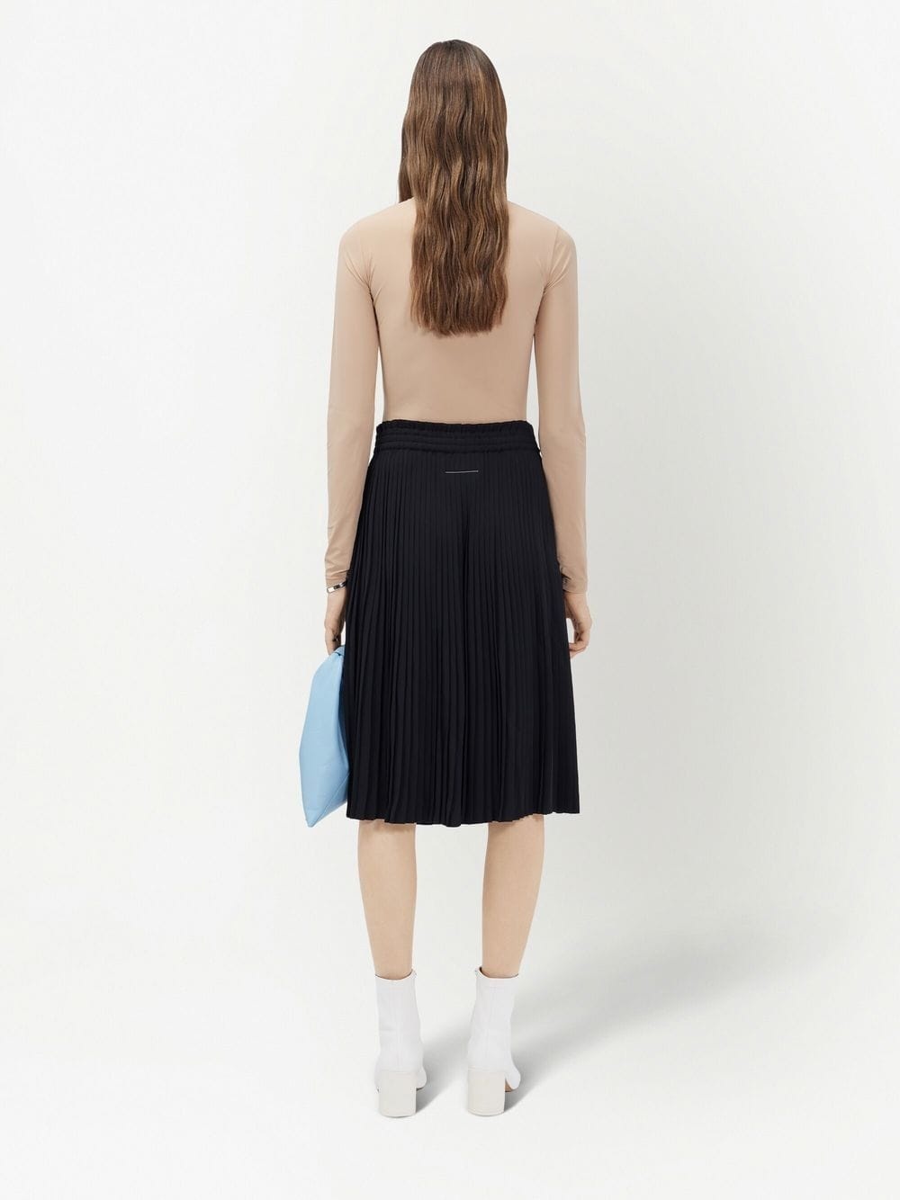 fully-pleated knee-length shorts - 4