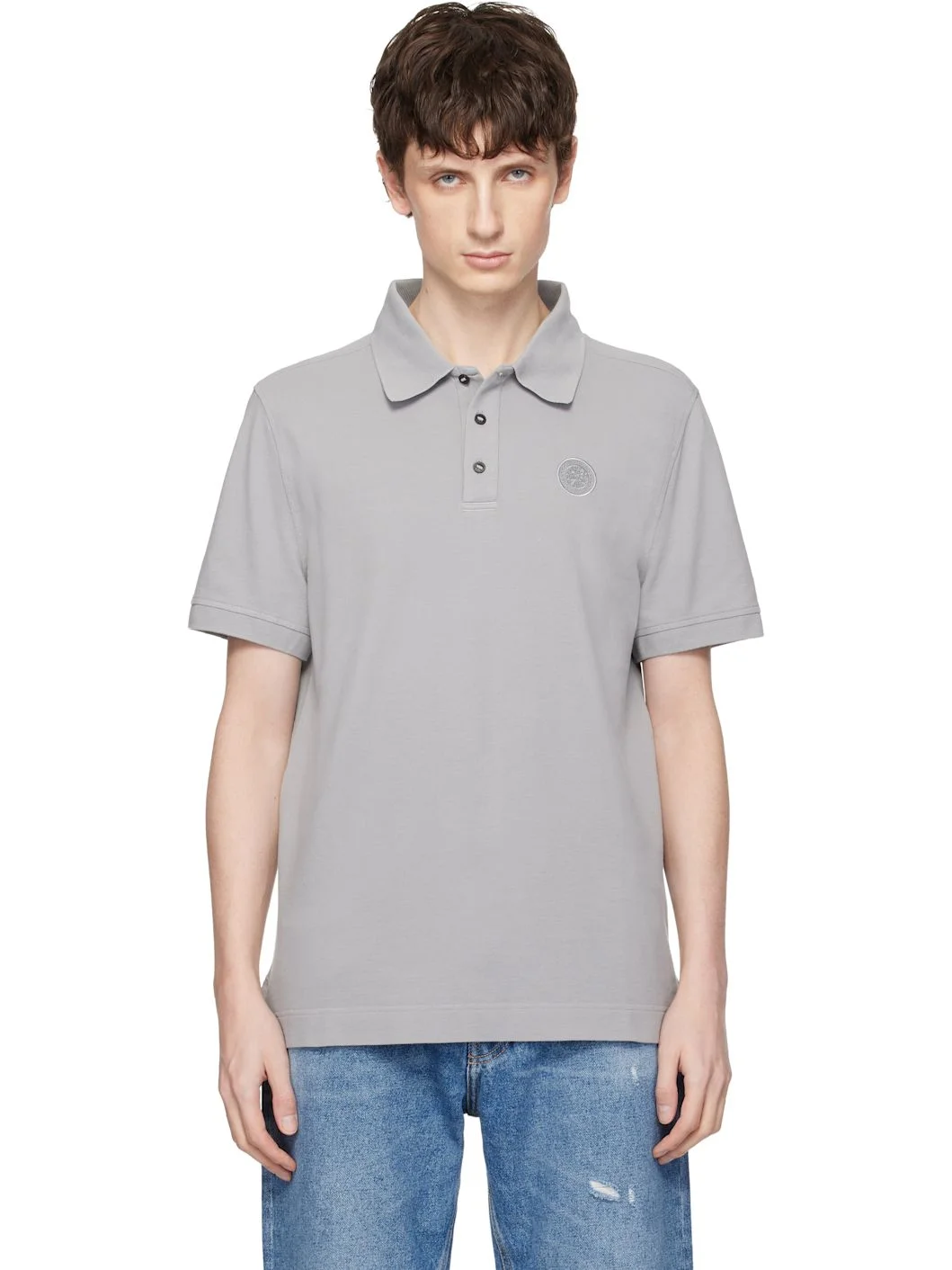 Gray 'Tonal Label' Beckley Polo - 1