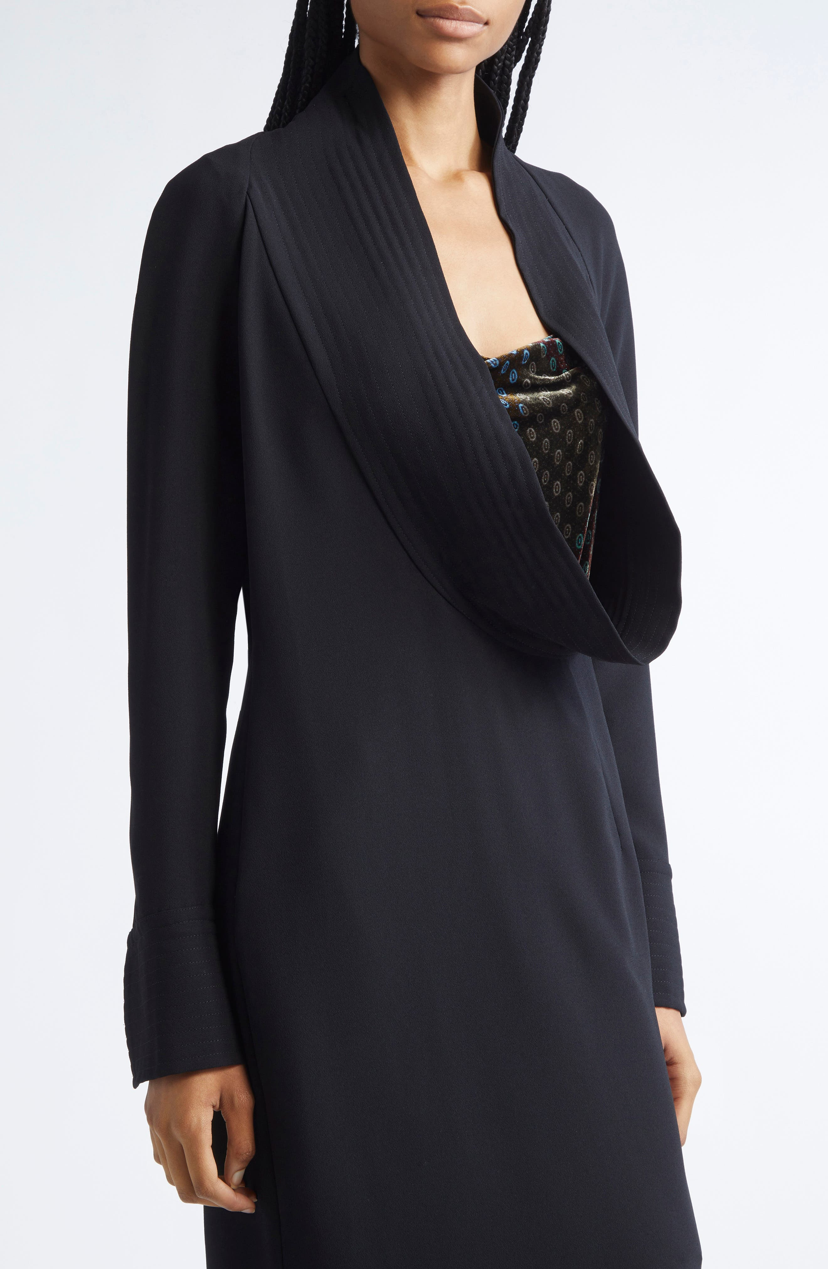 Dries Van Noten Delsey Long Sleeve Midi Dress in Black at Nordstrom - 4