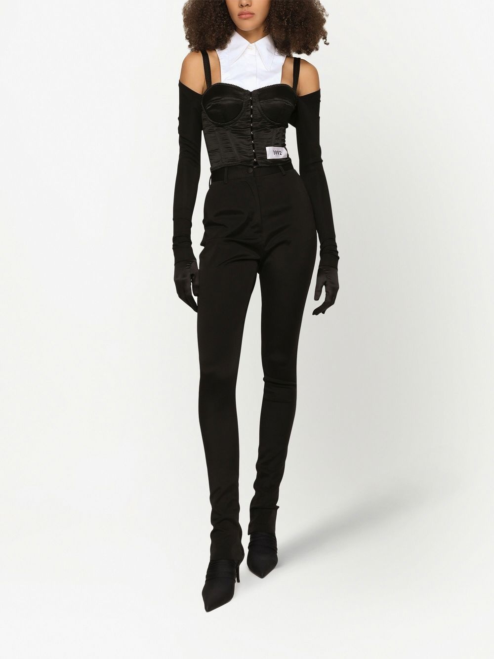 KIM DOLCE&GABBANA layered-shirt corset top - 3