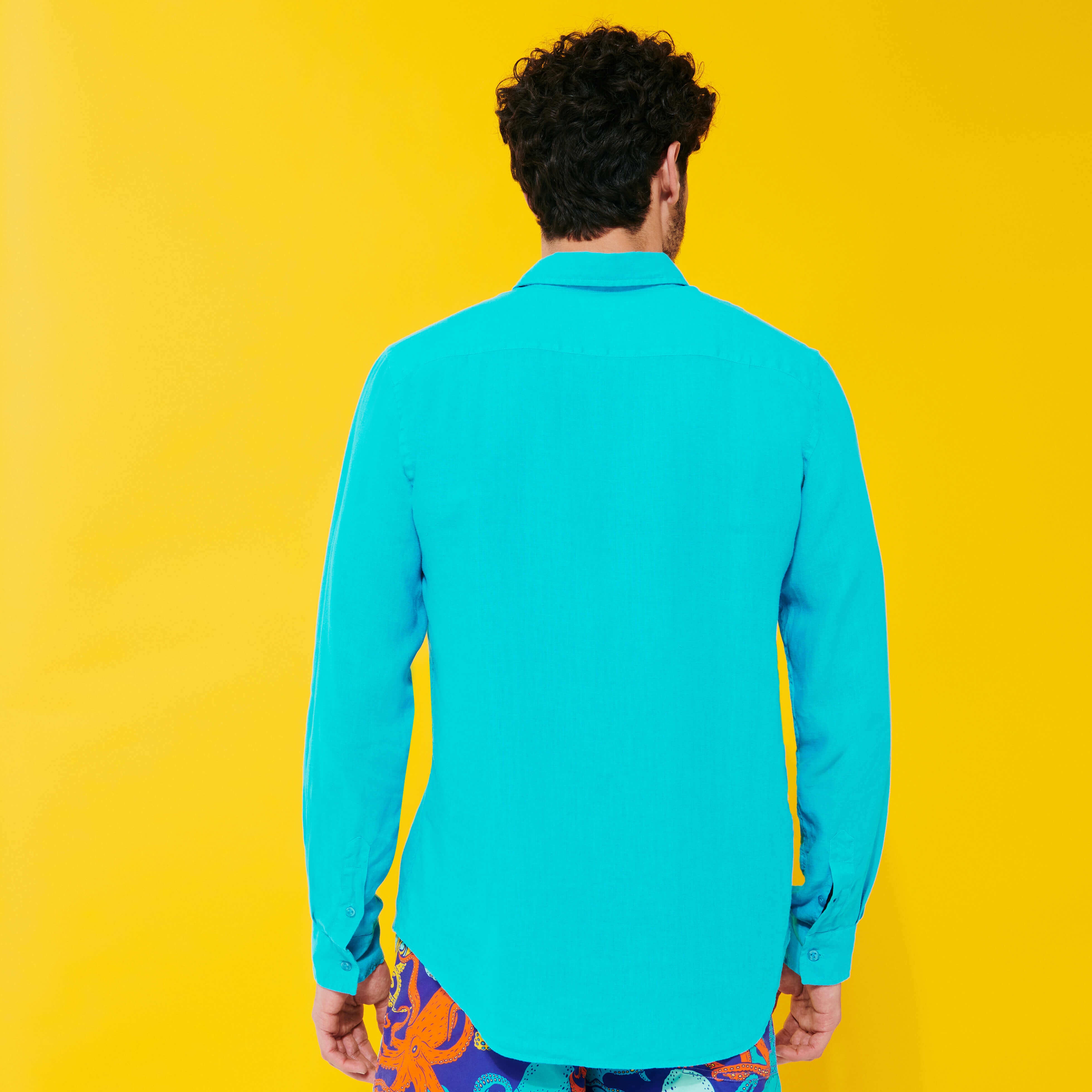 Men Linen Shirt Solid - 4
