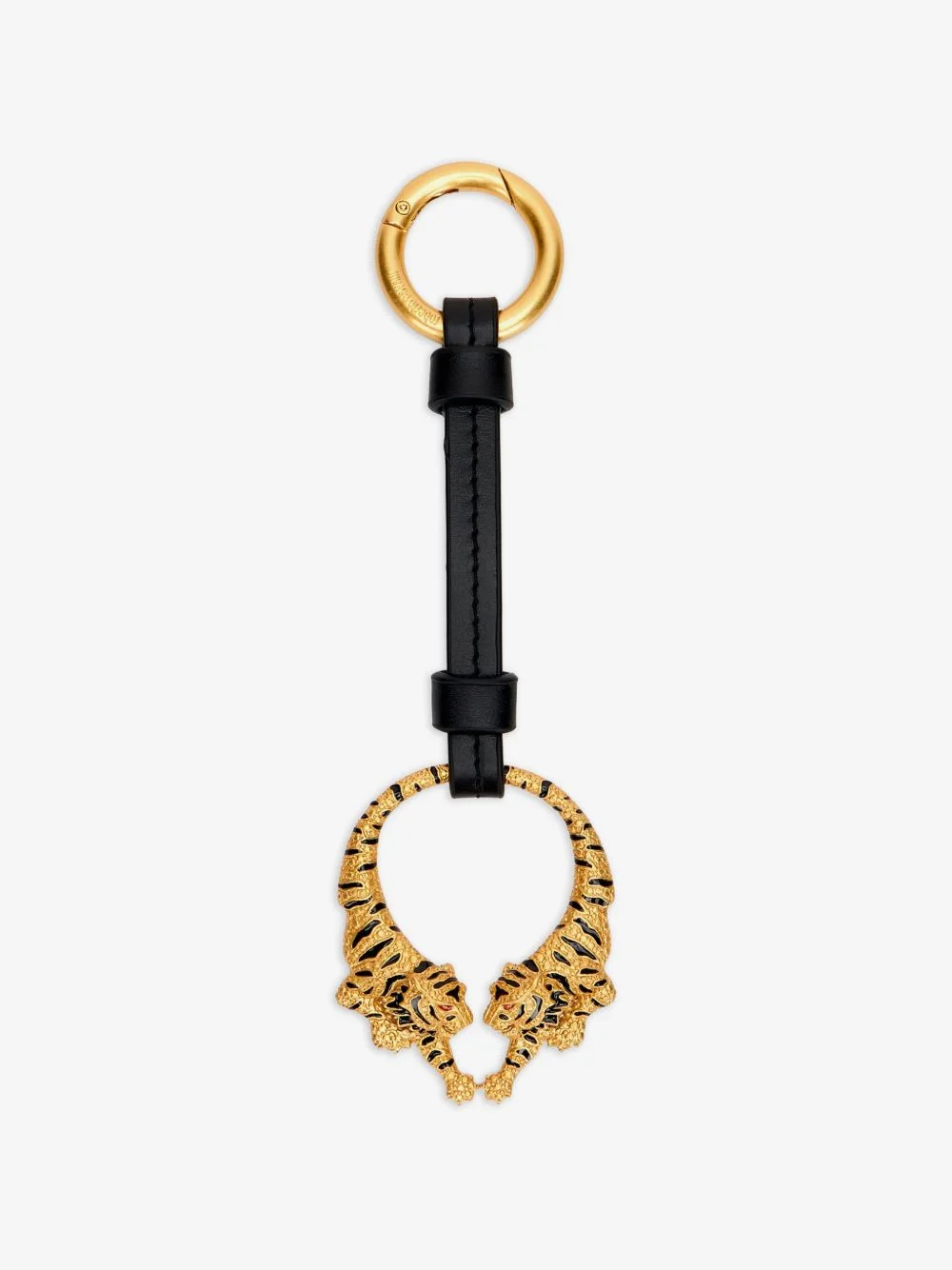 tiger-head leather keyring - 1