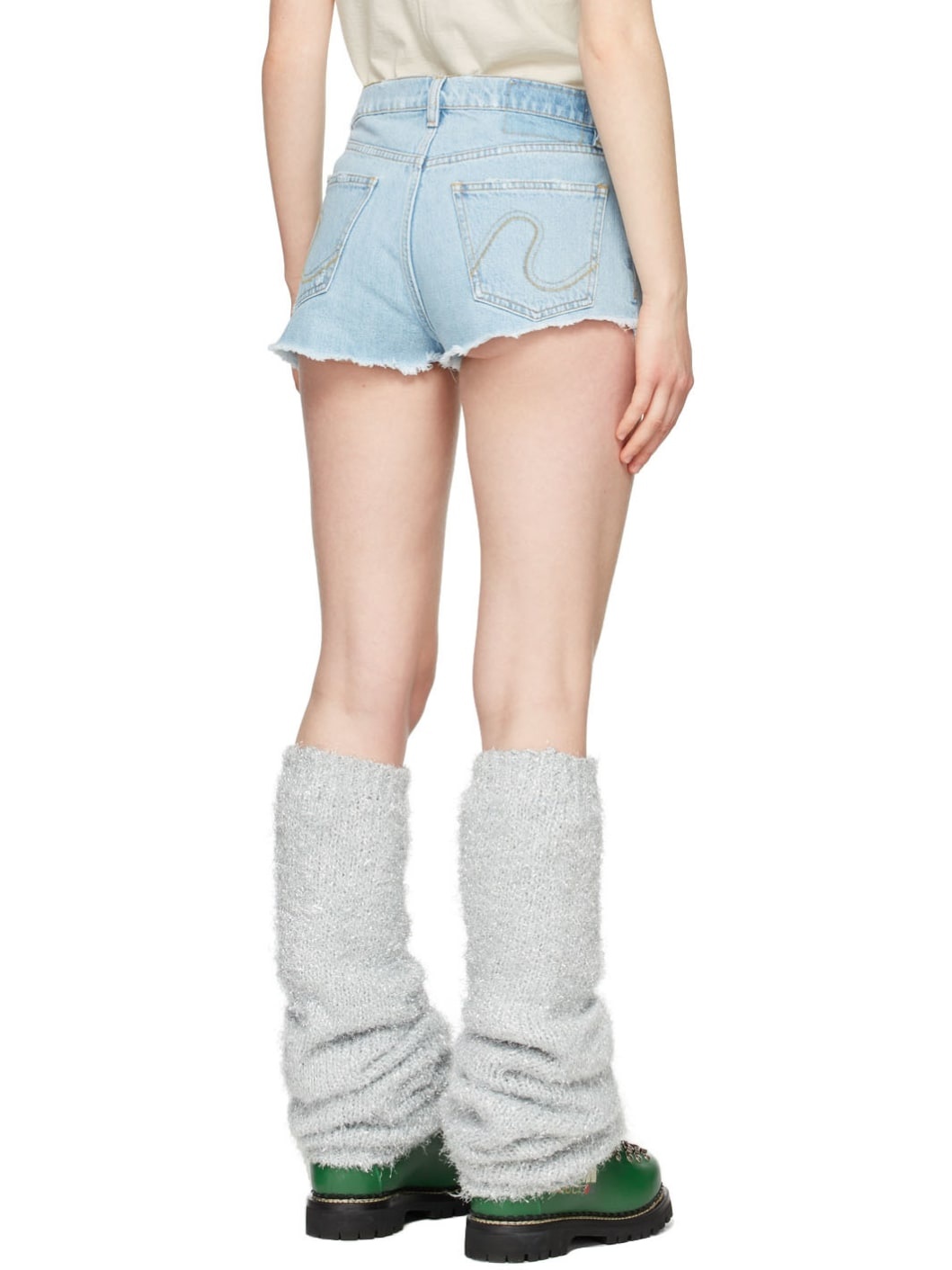Blue Denim Shorts - 3