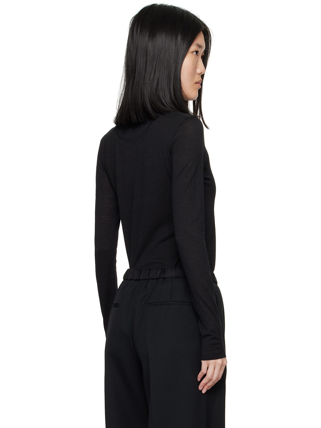 Black Bonded Logo Turtleneck - 3