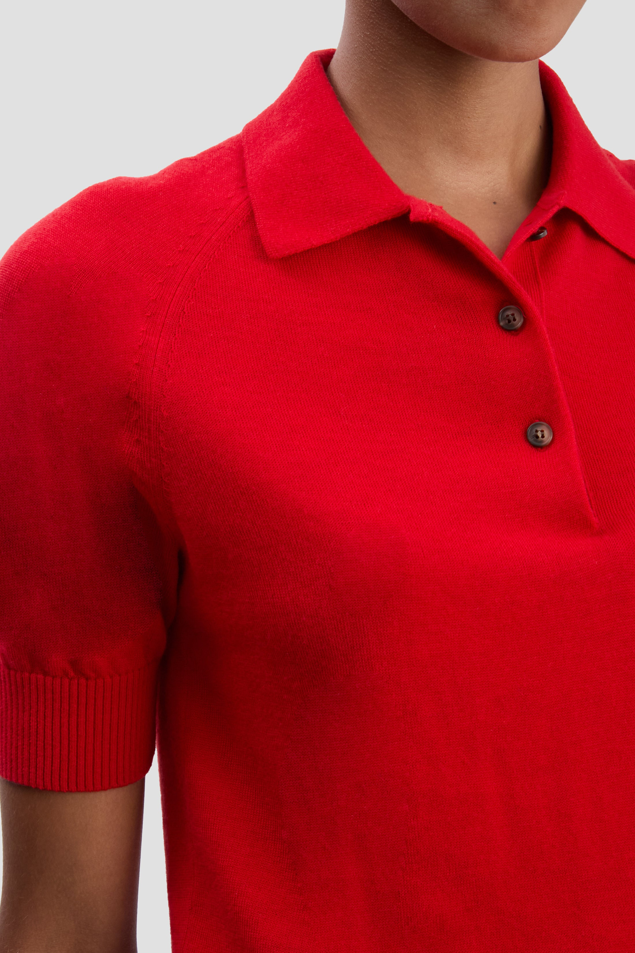 Polo Top In Cardinal Red - 4