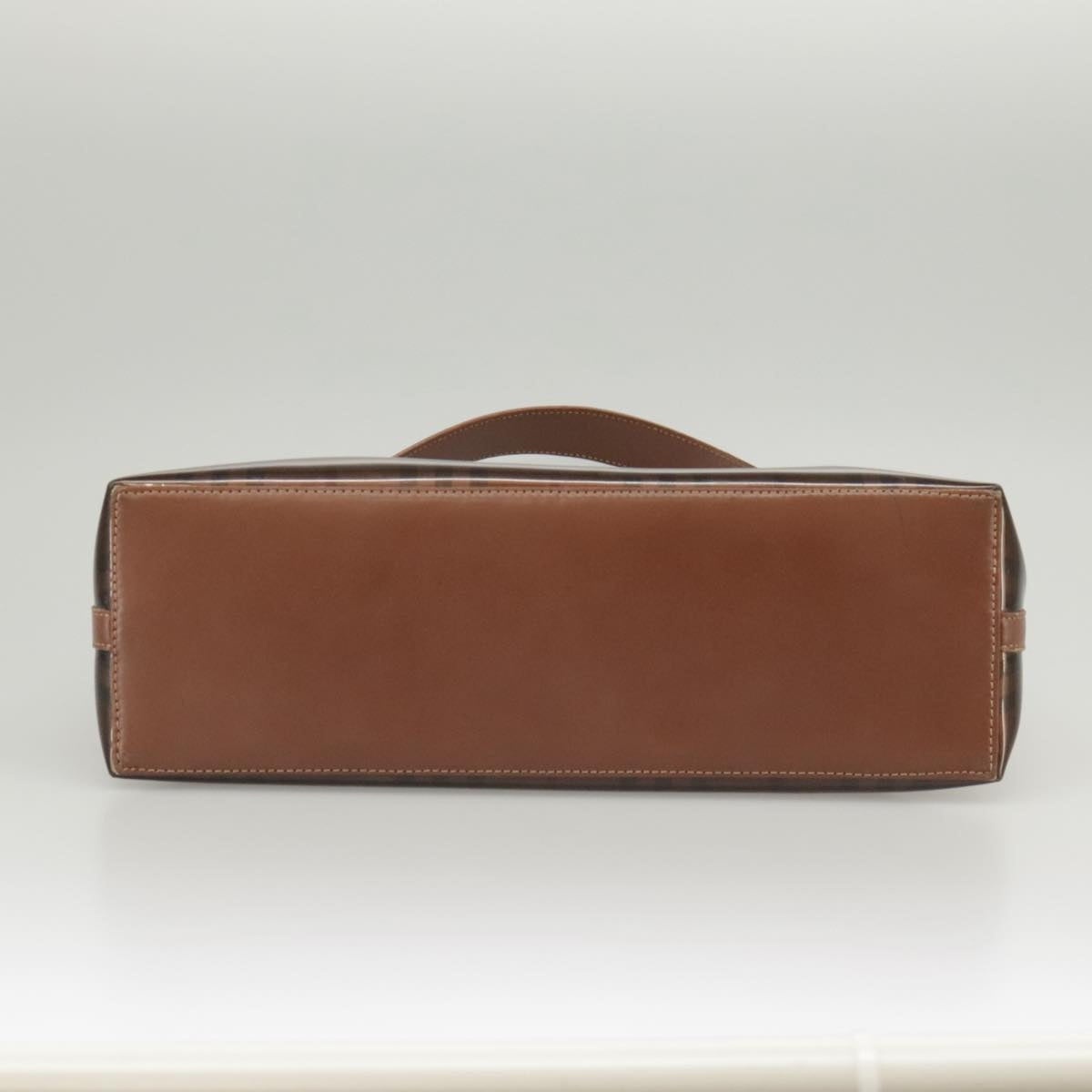 Burberry Nova Check Shoulder Bag Vinyl Leather Brown Gold - 5