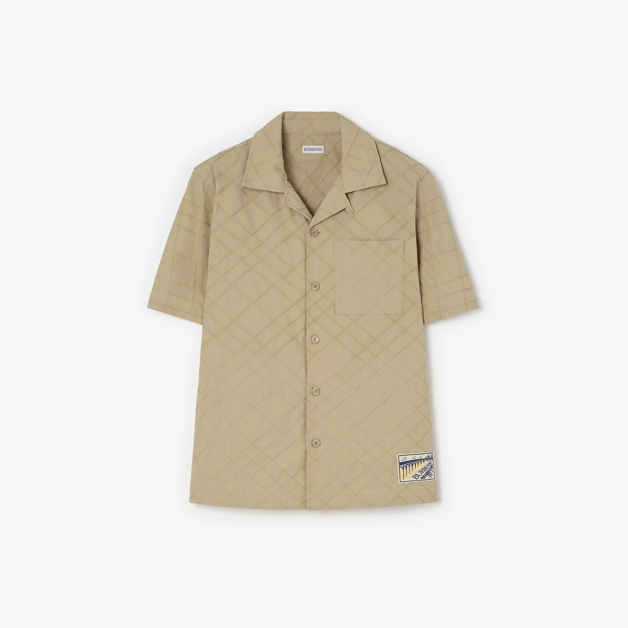 Relaxed Fit Check Embroidered Cotton Shirt - 1