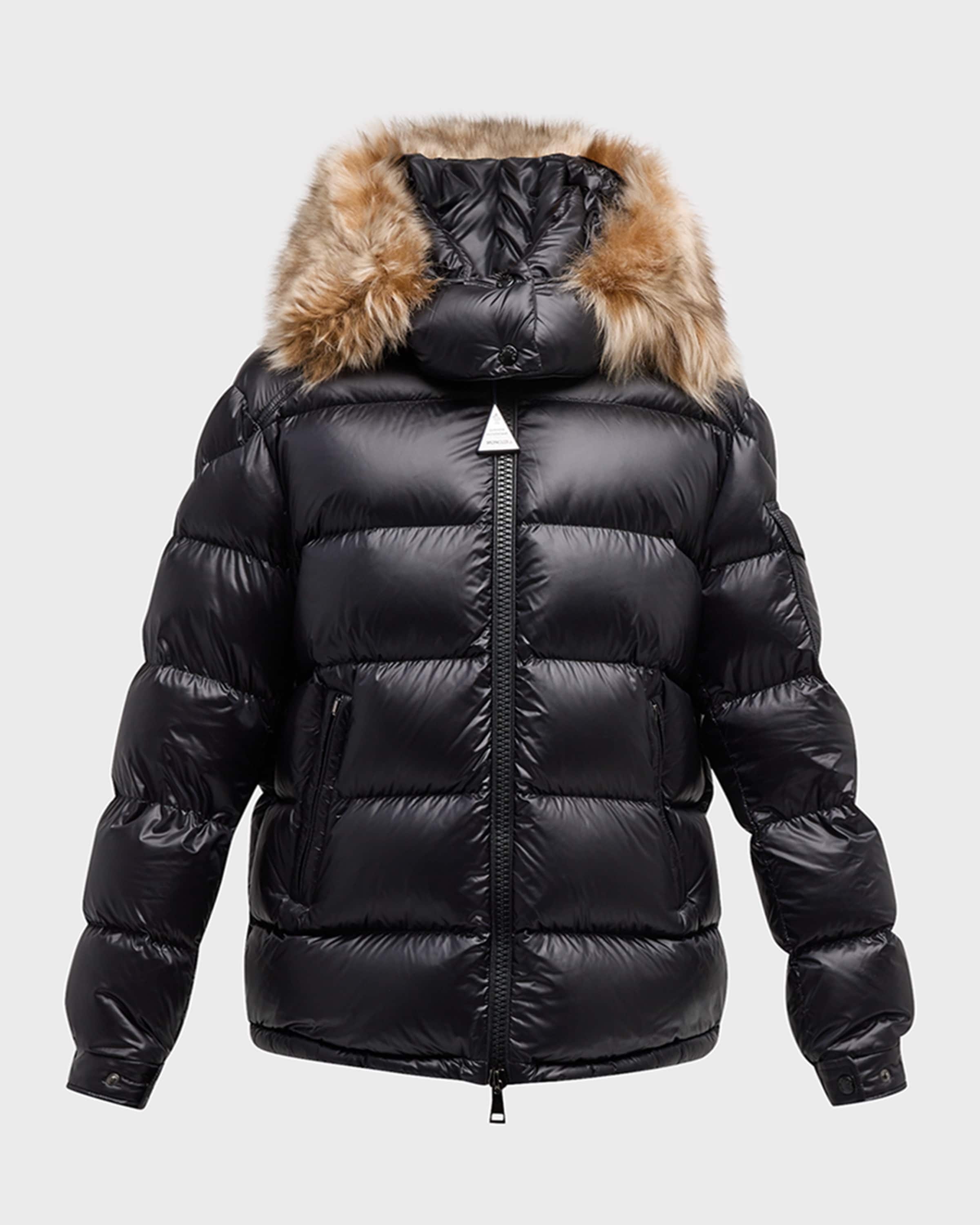 Moncler Maire Fur-Trim Puffer Jacket | neimanmarcus | REVERSIBLE