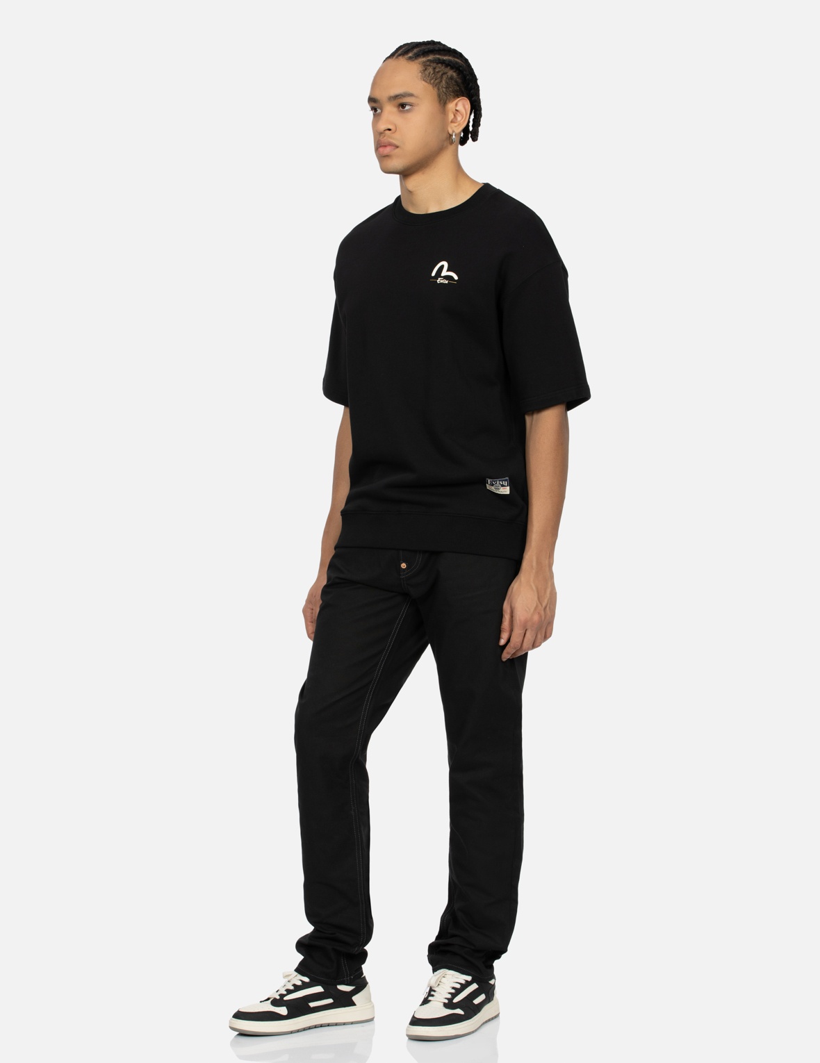 SEAGULL AND THE GREAT WAVE EMBROIDERY TAPER PANTS - 4