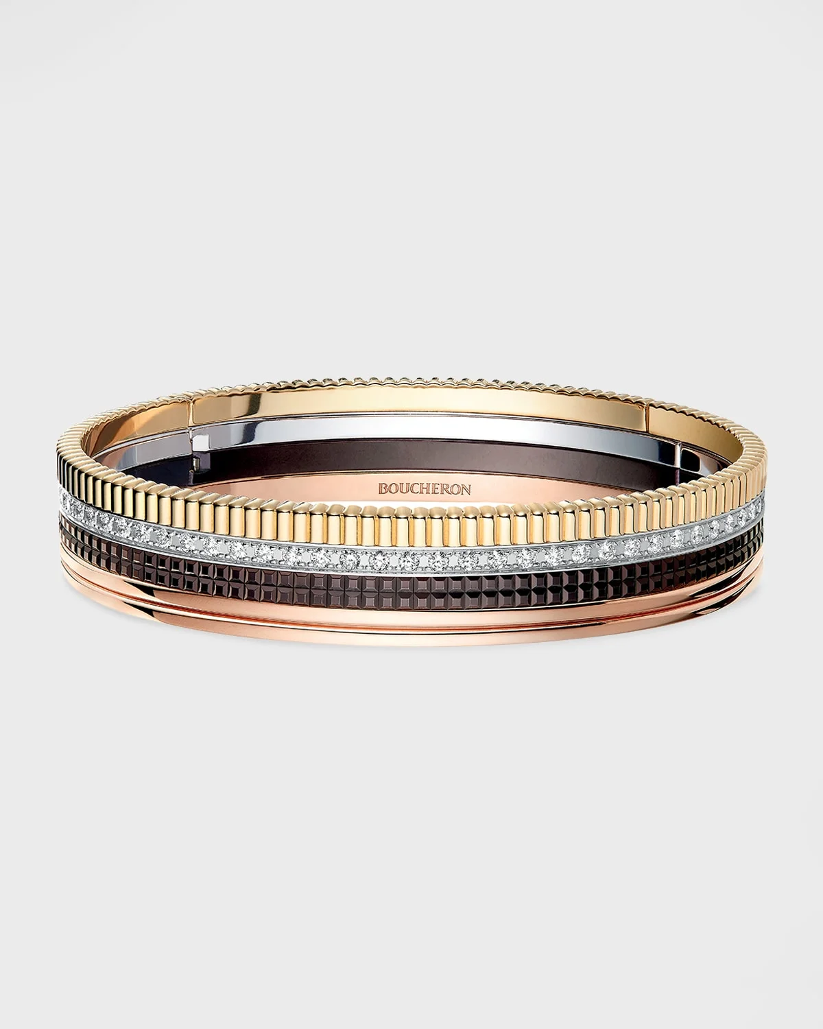 Quatre Classique Brown PVD and Diamond Bangle - 1