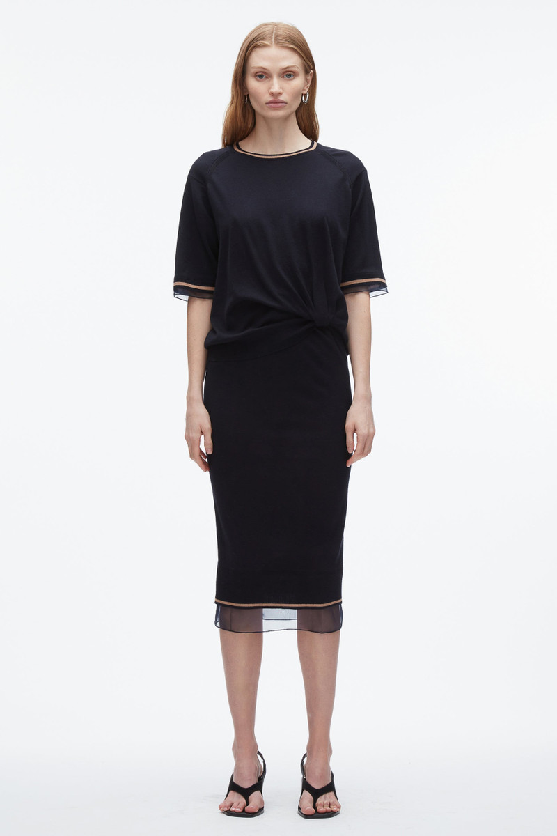 3.1 Phillip Lim French Tuck Knit Dress with Organza outlook