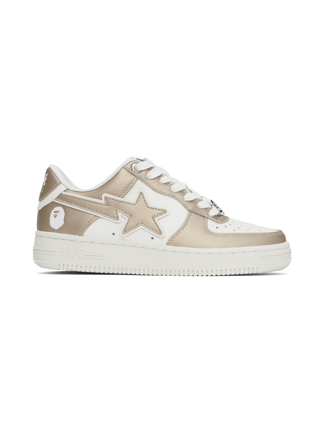 White & Gold STA #4 Sneakers - 1