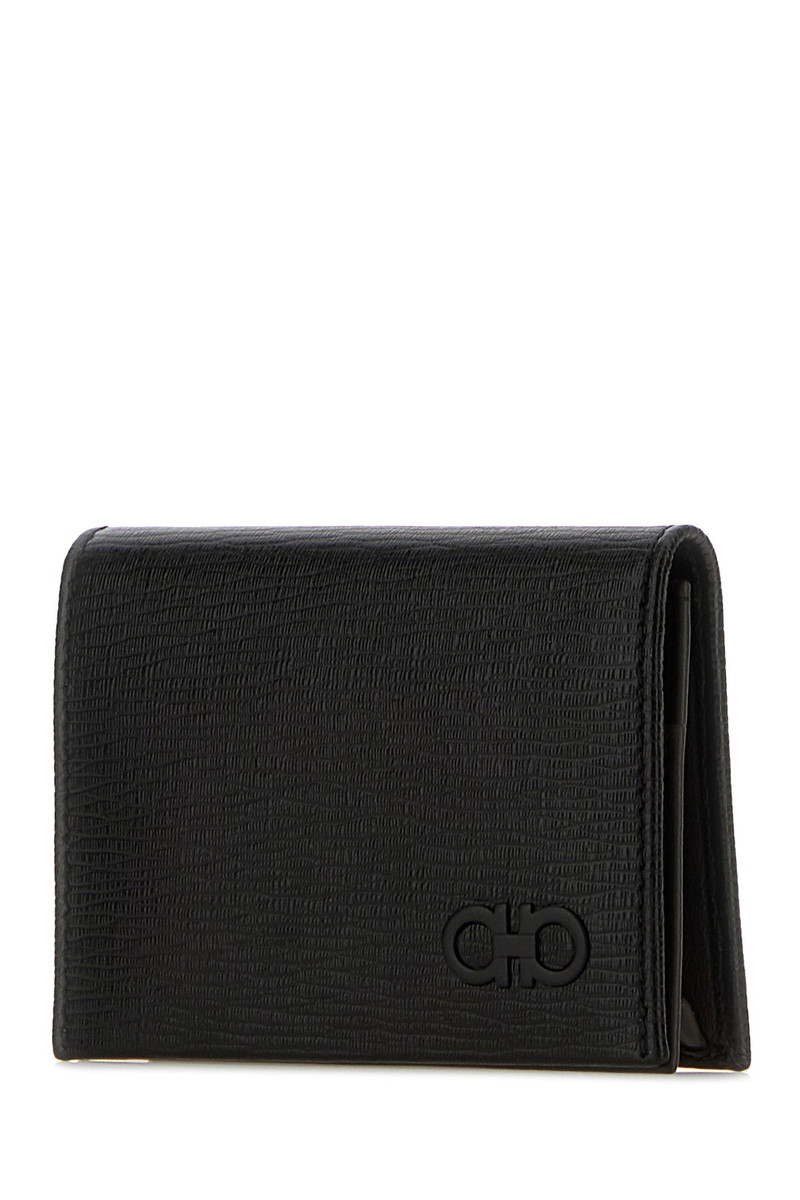 FERRAGAMO Black leather card holder outlook