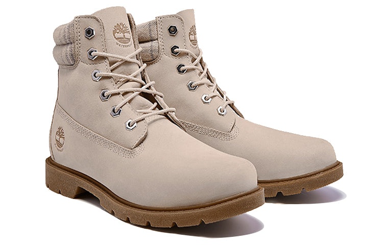 (WMNS) Timberland Lindon Woods 6 Inch Waterproof Boot 'Beige Nubuck and Printed Collar' A2BBR - 4