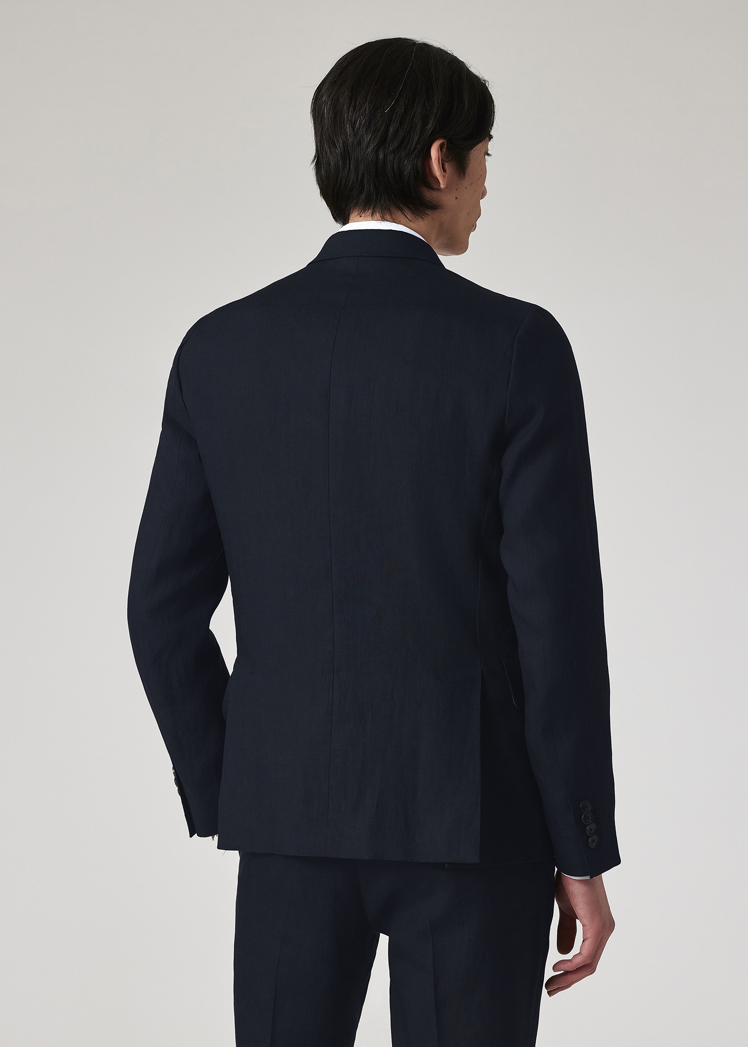 Dark Navy Linen Buggy-Lined Suit - 2