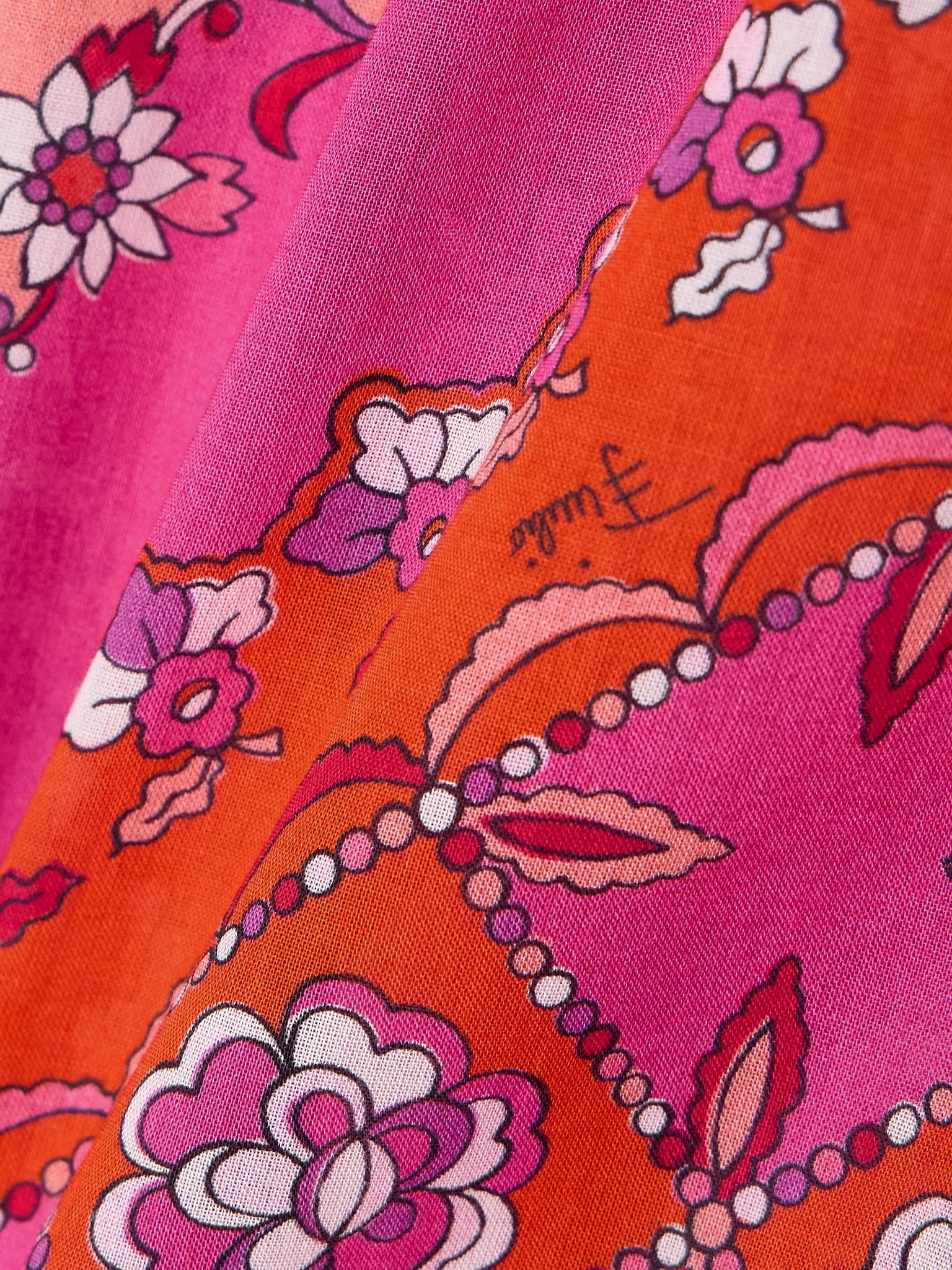 Printed cotton-muslin shirt Fuchsia - 5