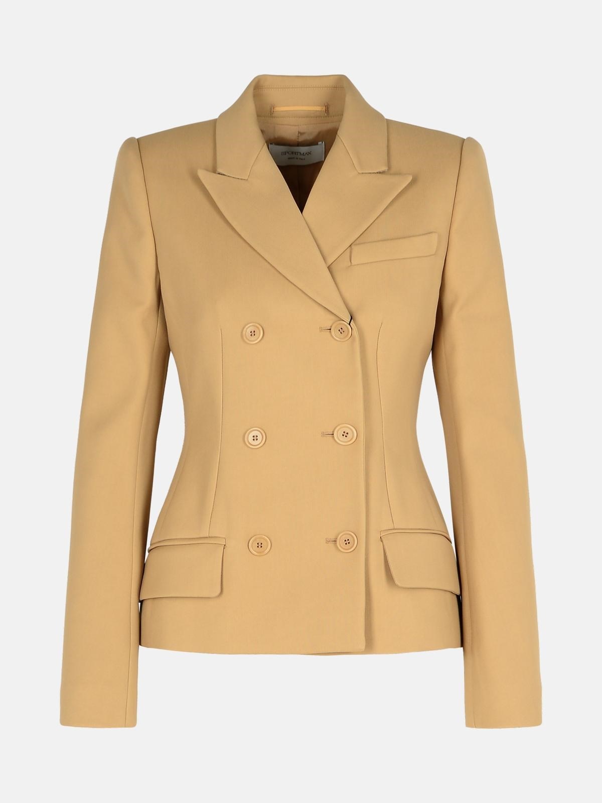 'CABLO' BEIGE COTTON BLEND BLAZER - 1