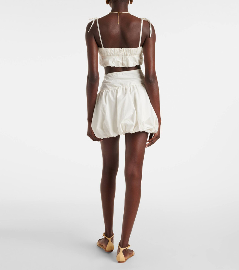 Gathered cotton poplin crop top 3