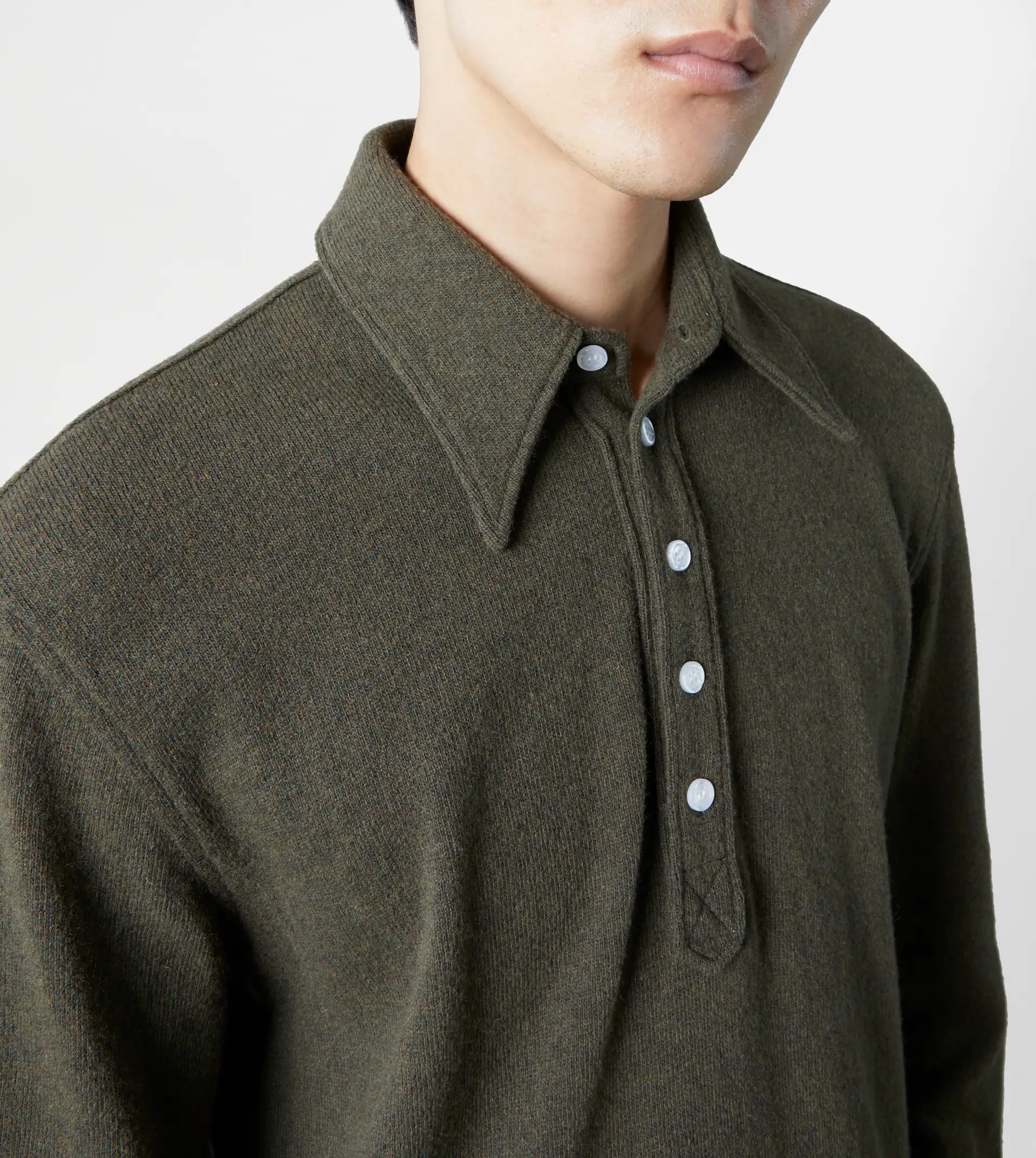 SHIRT IN MIXED WOOL - GREEN - 5