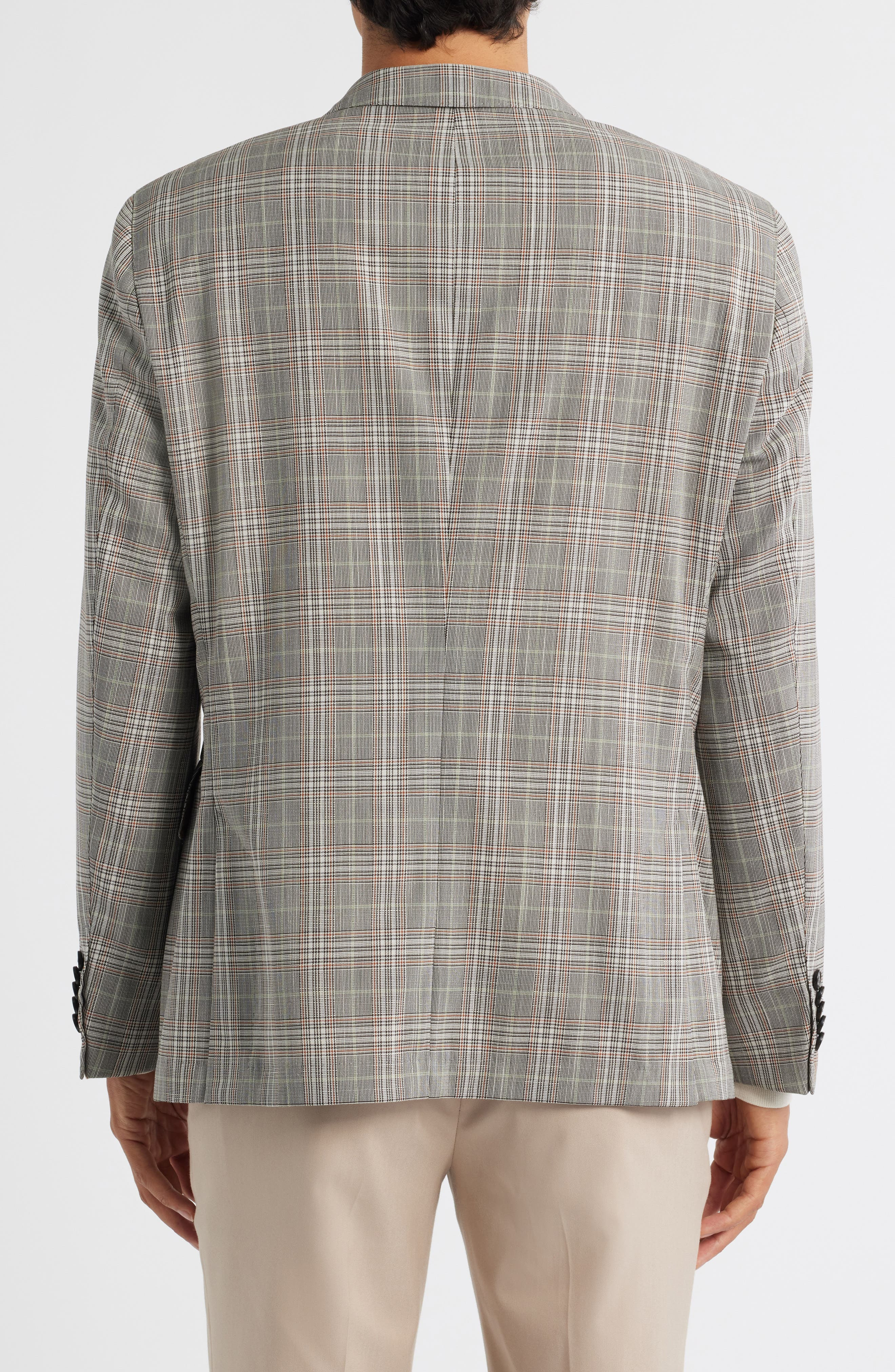 BOSS Heston Slim Fit Plaid Double Breasted Wool Blend Suit Jacket in Med Brown at Nordstrom - 2