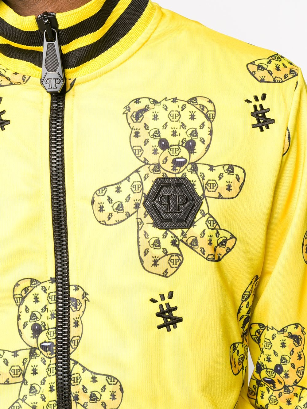 teddy bear-print track jacket - 5