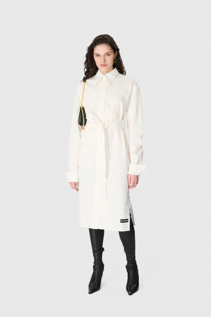 Marine Serre Regenerated Cotton Percale Wrapped Midi Dress outlook