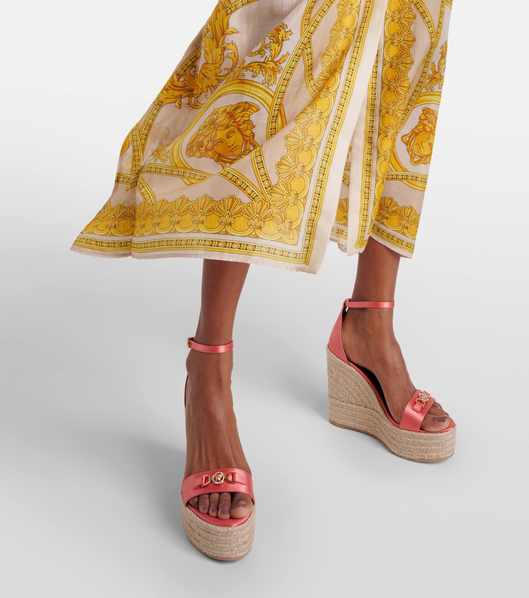 Medusa '95 satin espadrille wedges - 4