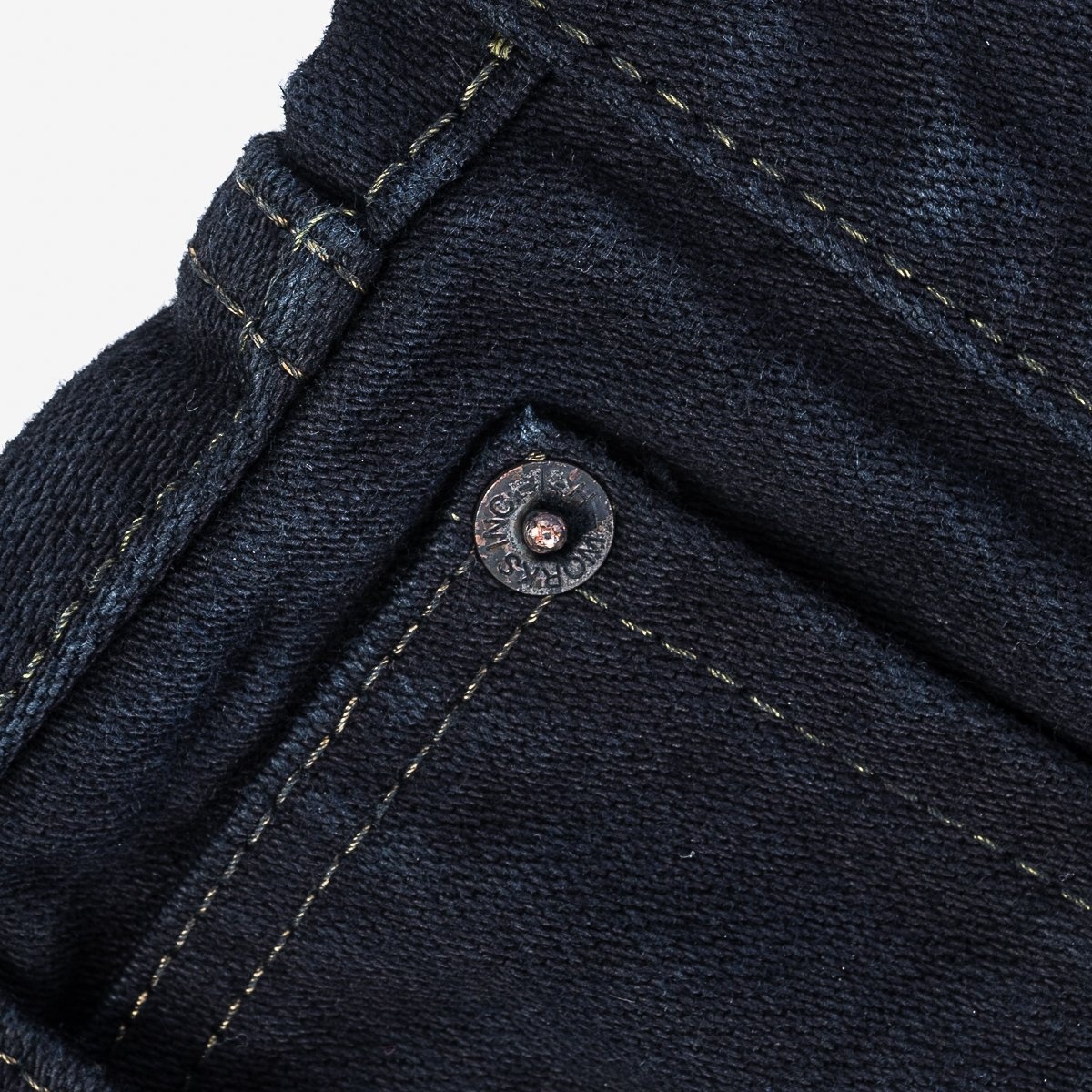 IH-666SBR-14od 14oz Broken Twill Selvedge Denim Slim Straight Cut Jeans - Indigo Overyded Black - 11