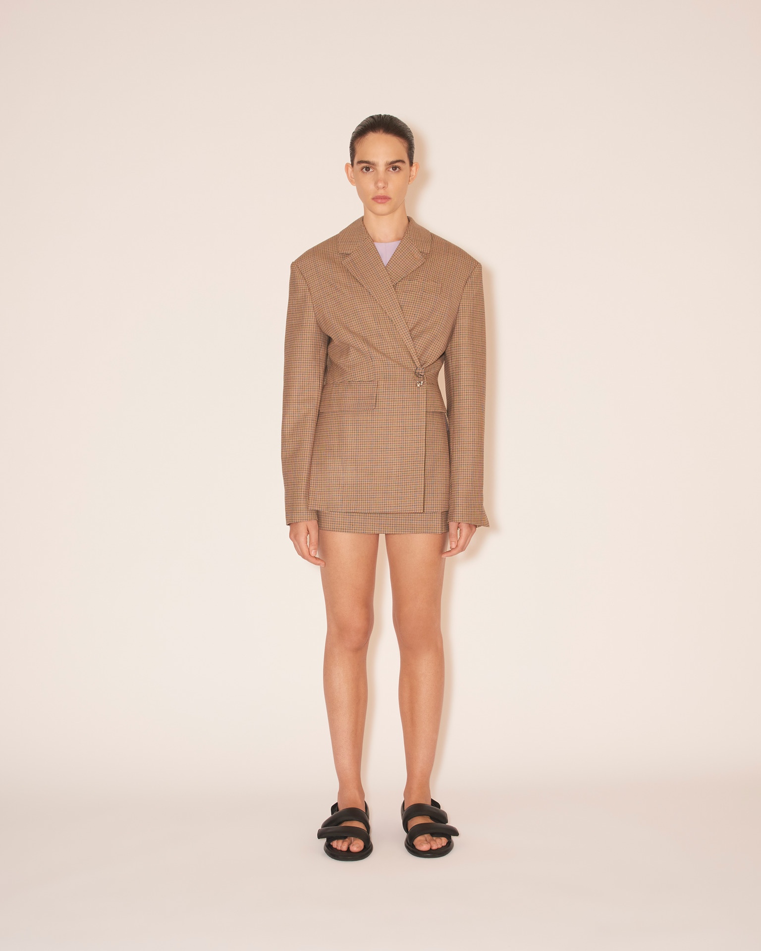 SVANA - Wrap mini skirt - Camel - 2