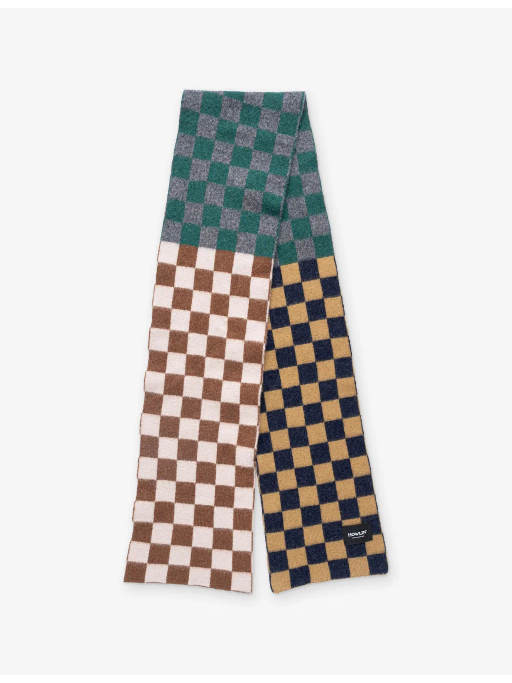 Cosmic Checkerboard Wool Scarf - 1