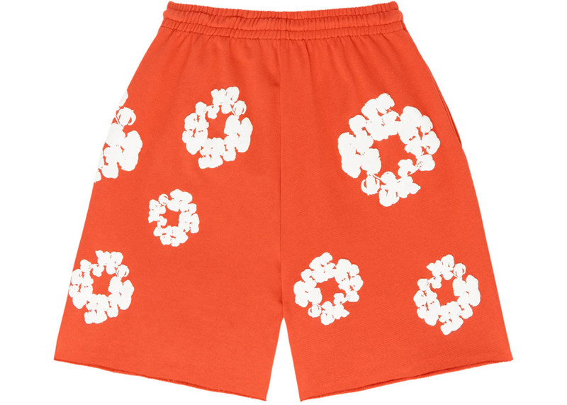 DENIM TEARS Denim Tears The Cotton Wreath Shorts Orange outlook