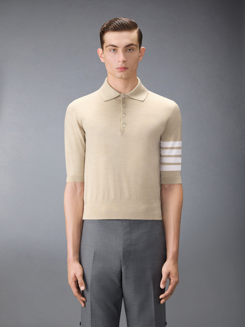Thom Browne FINE MERINO WOOL 4-BAR POLO outlook